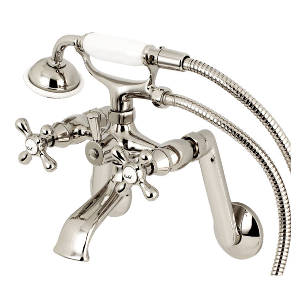 Kingston Brass Vintage Triple Handle Wall Mounted Clawfoot Tub Faucet